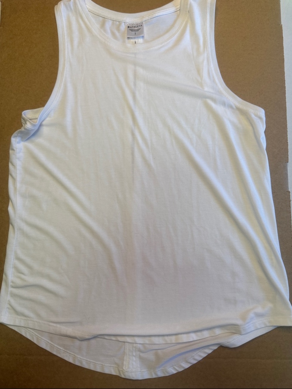 Athleta White Athletic Tank Top - Sleeveless Crew Neck